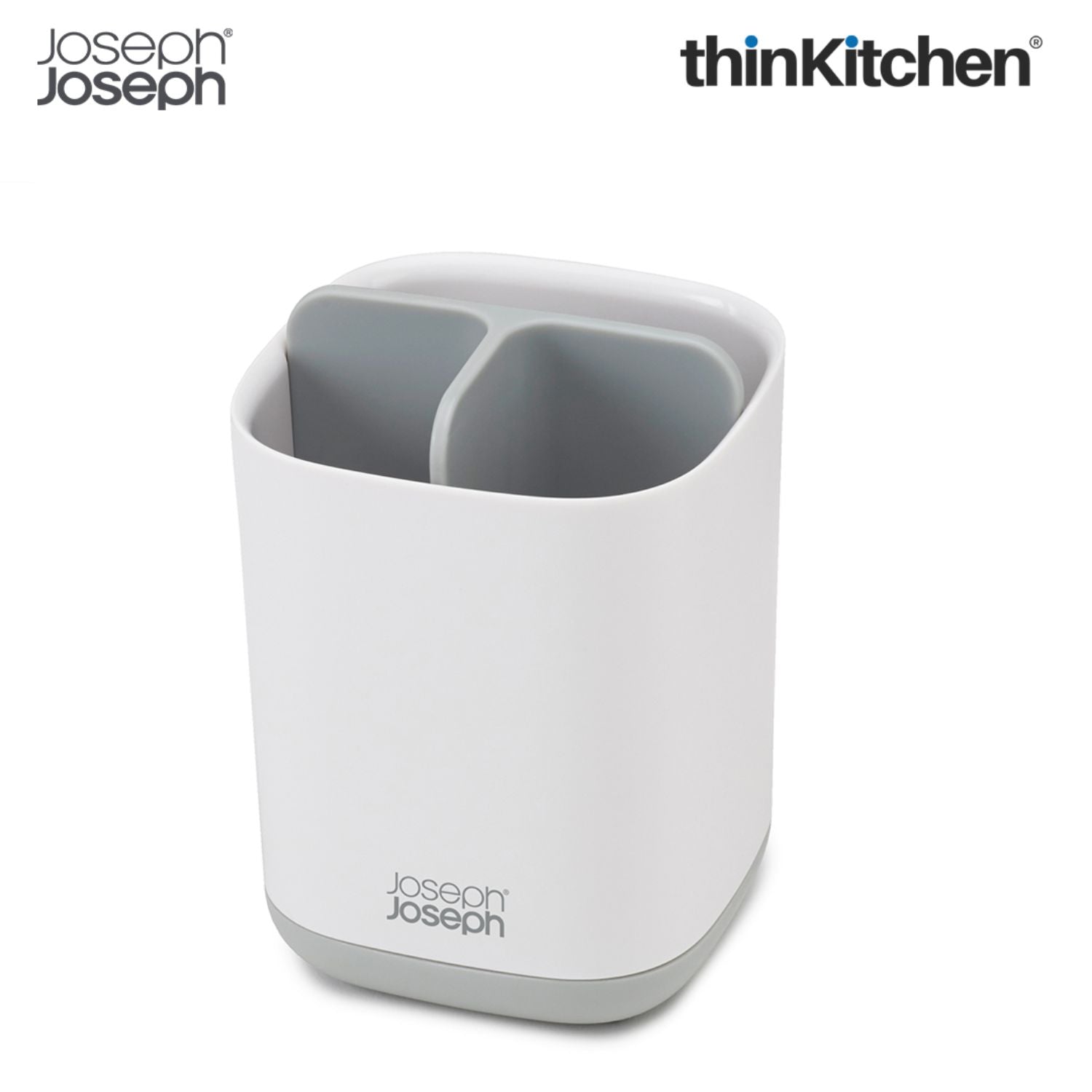 Premium EasyStore Small Toothbrush Caddy - Grey/White | Compact Bathroom Sink Organizer - 2