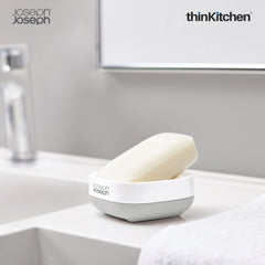 Joseph Joseph Bathroom Slim™ Compact Soap Dish with Drain – Grey |UK Crafted For thinKitchen