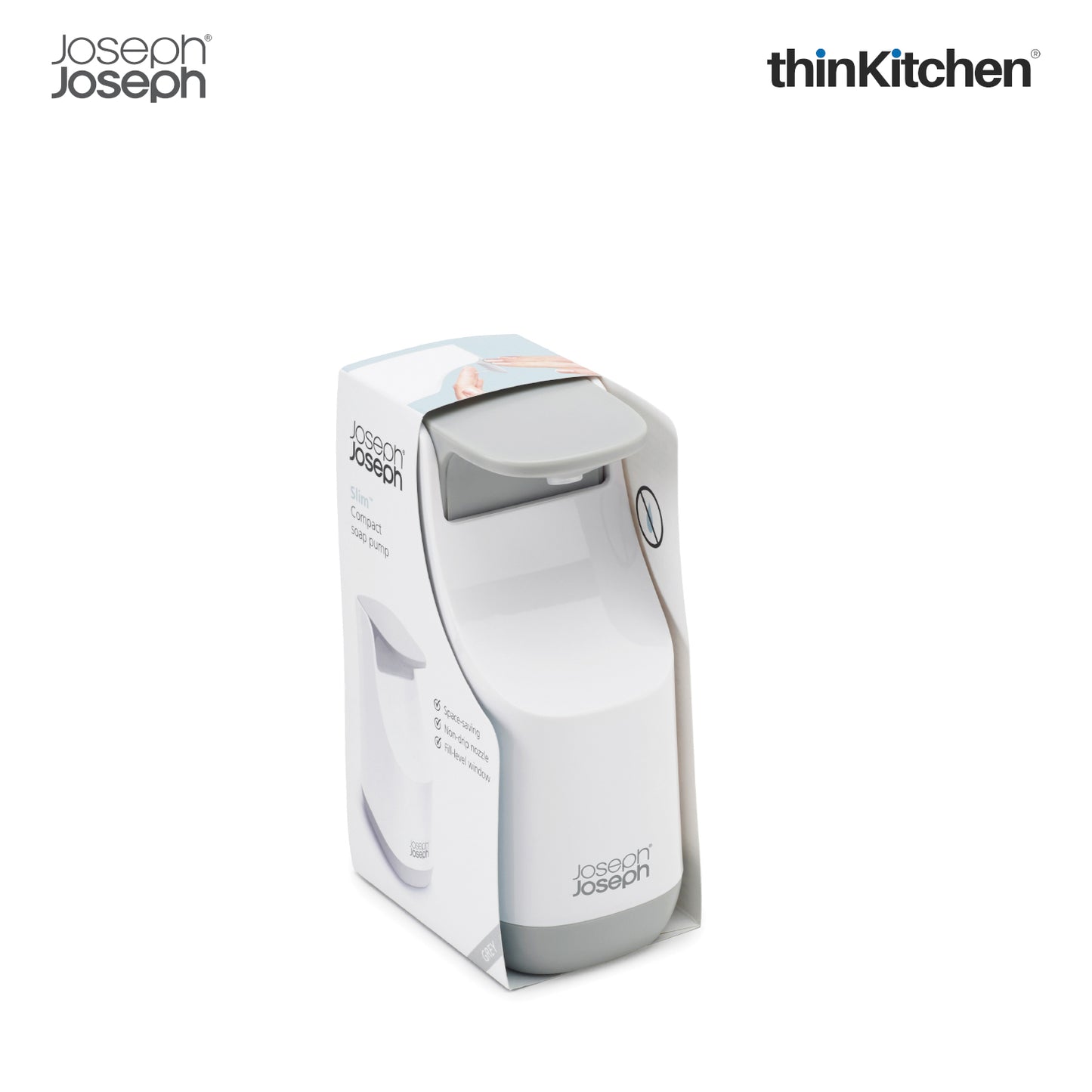 Joseph Joseph Plastic Slim Compact Soap Dispenser Grey