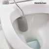 Premium Flexible Toilet Cleaning Brush with Slimline Holder - Flex, Grey with Anti-Drip, Anti-Clog Design | For thinKitchen