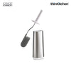 Premium Flex Steel Toilet Brush with Stainless Steel Holder–Anti-Clog & Anti-Drip Brush | For thinKitchen