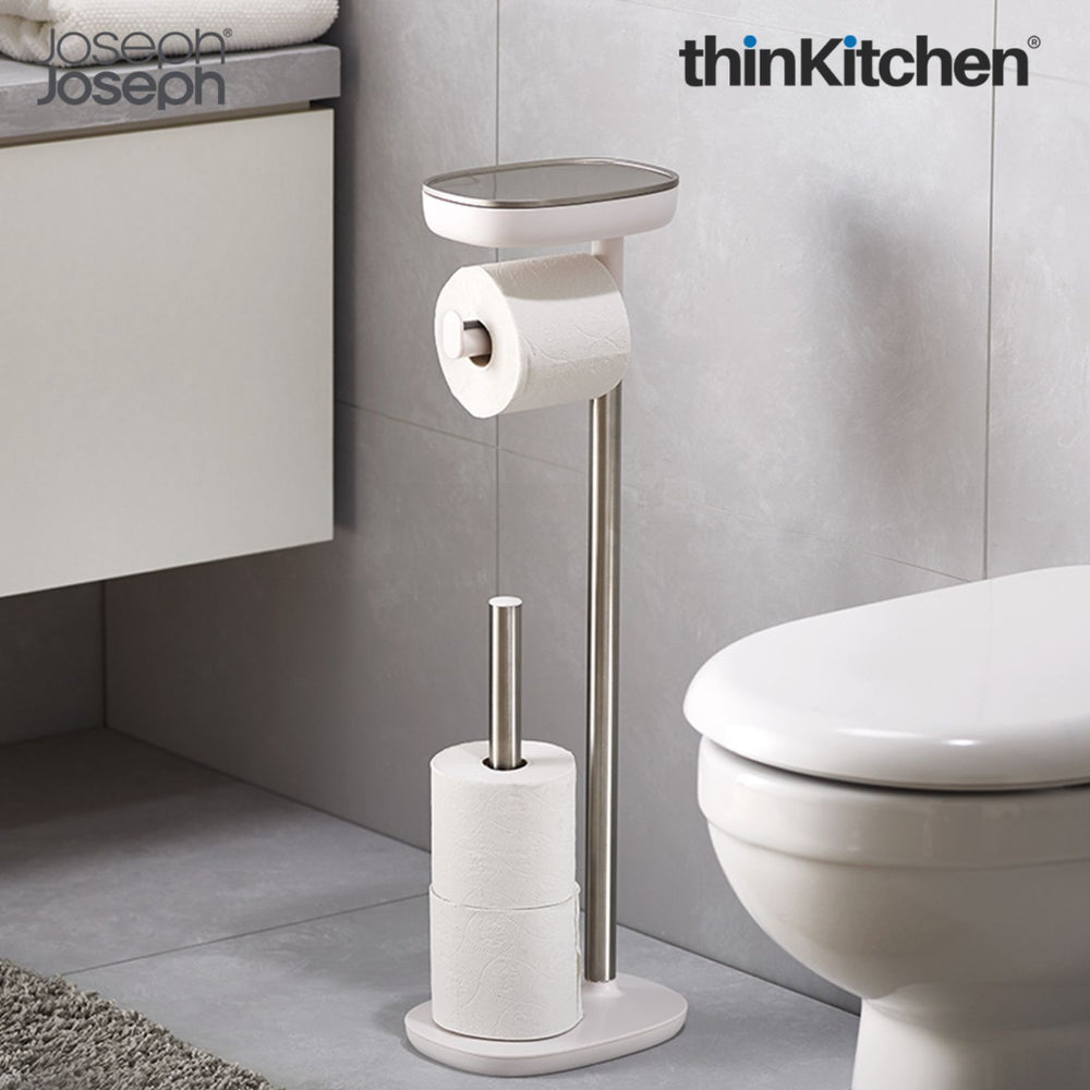 Joseph Joseph EasyStore Toilet Paper Stand with Shelf (Fits Upto 4 Rolls)