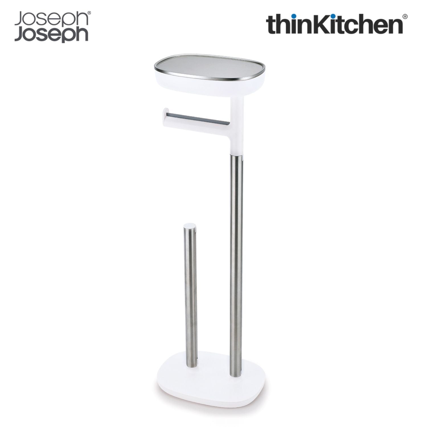 Joseph Joseph Bathroom Toilet Paper Stand with Shelf  -  EasyStore | Fits Upto 4 Rolls - 3
