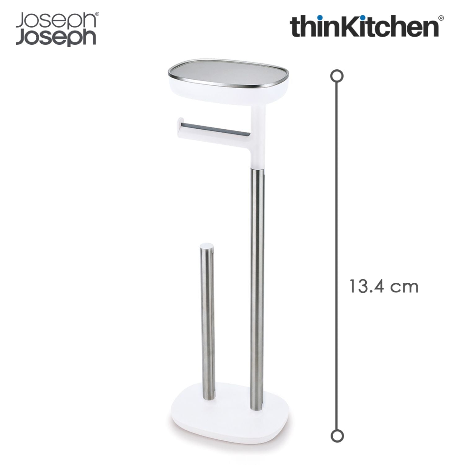Joseph Joseph Bathroom Toilet Paper Stand with Shelf  -  EasyStore | Fits Upto 4 Rolls - 7