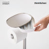 Joseph Joseph PremiumToilet Paper Holder with Flex™ Toilet Brush - EasyStore™, White | Plastic and Stainless Steel