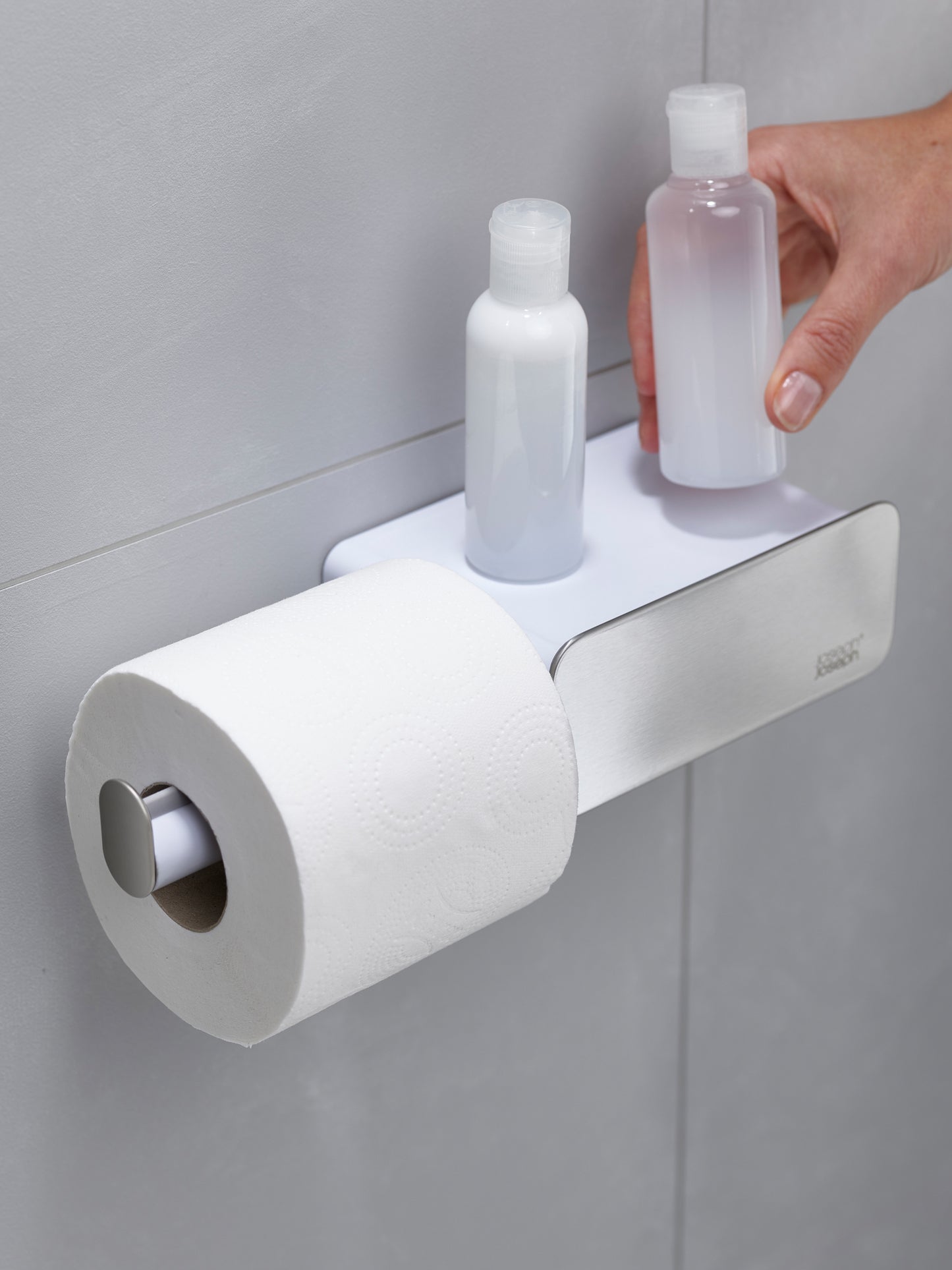 Joseph Joseph Bath Organisers Joseph Joseph  Bathroom Easystore Steel Wall-Mounted Roll Holder - White