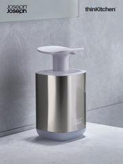 Premium Presto Steel Liquid Soap Dispenser – White | Nonslip, Sleek, Hands-Free| UK Crafted For thinKitchen