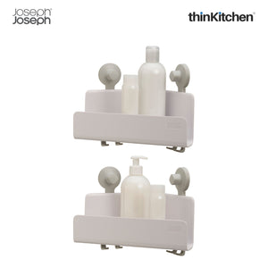 Joseph Joseph EasyStore™ Corner Shower Shelf, Set of 2, White