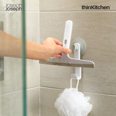 Joseph Joseph International Slimline Glass Cleaner with Storage Hook - Easystore Shower Squeege | Ergonomic Handle