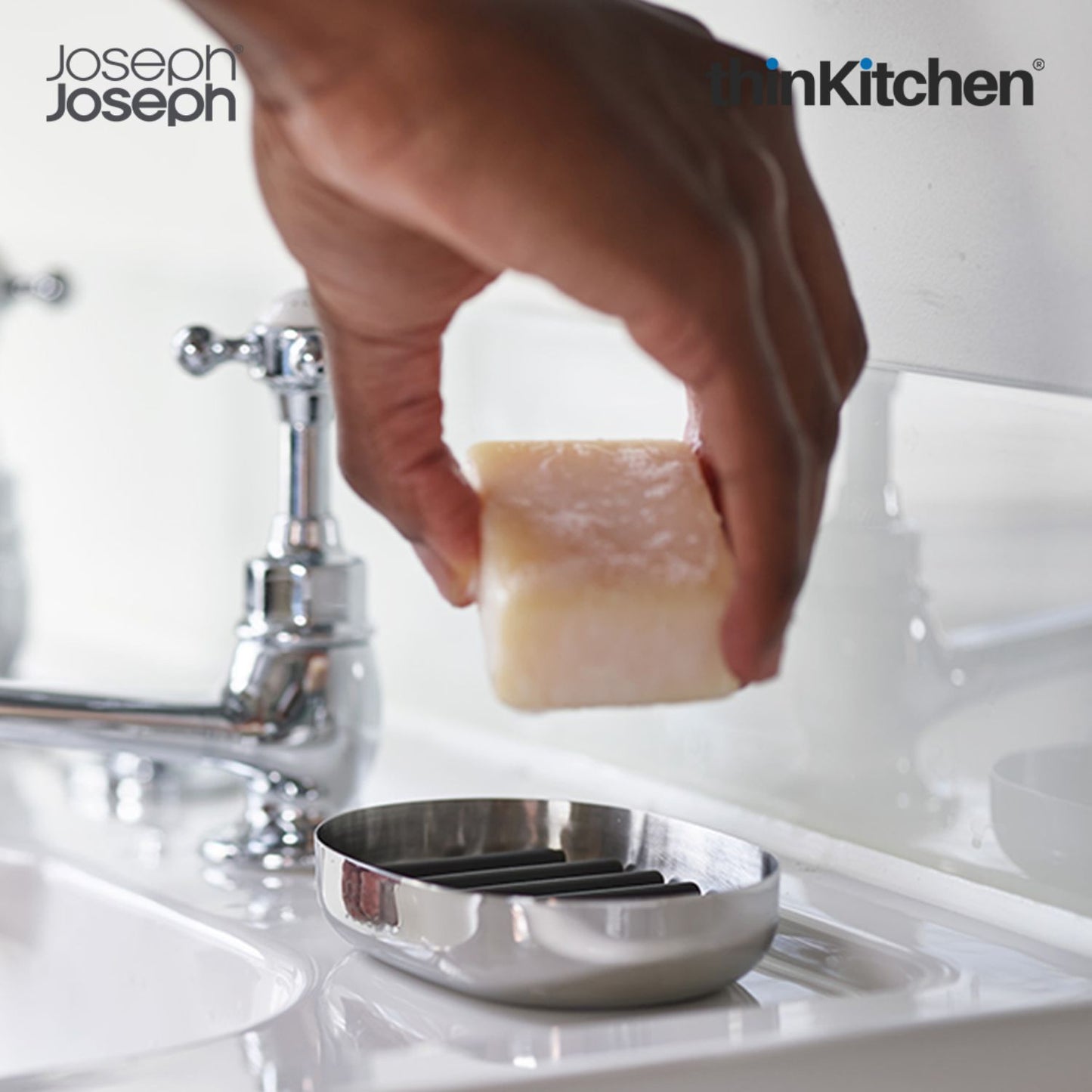 Joseph Joseph Easystore Luxe Quick Drain Stainless Steel Soap Dish