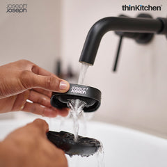 Joseph Joseph Slim Compact Soap Dish Holder  - Matt Black Finish | Compact Soap Tray for Sink