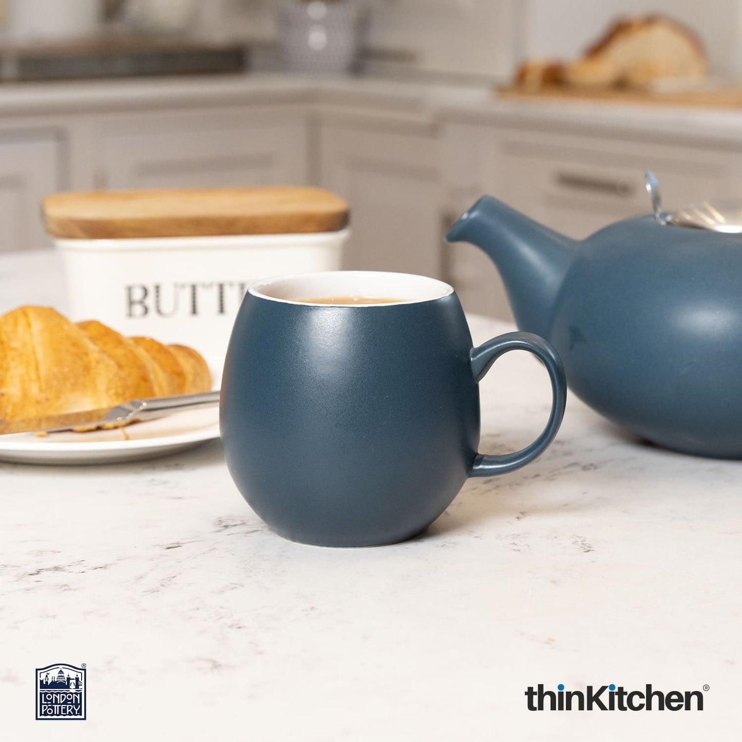 London Pottery London Pottery Pebble London Pottery Ceramic Pebble Mug, Slate Blue, Tagged