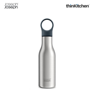 Joseph Joseph Loop Water Bottle, 500ml, Silver