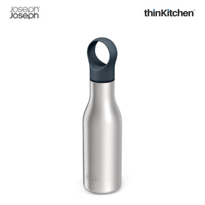 Joseph Joseph Loop Water Bottle, 500ml, Silver