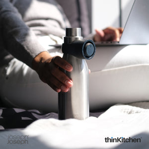 Joseph Joseph Loop Water Bottle, 500ml, Silver