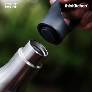 Joseph Joseph Loop Water Bottle, 500ml, Silver