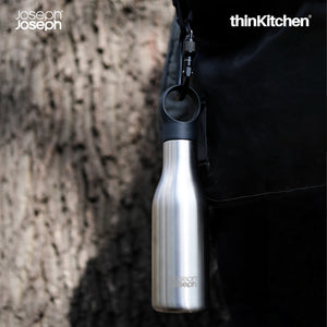 Joseph Joseph Loop Water Bottle, 500ml, Silver