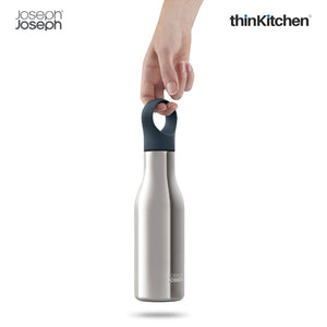 Joseph Joseph Loop Water Bottle, 500ml, Silver