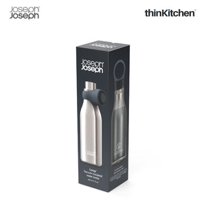 Joseph Joseph Loop Water Bottle, 500ml, Silver