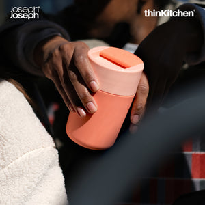 Joseph Joseph Hydration Sipp™ Travel Mug, 340 ml, Coral