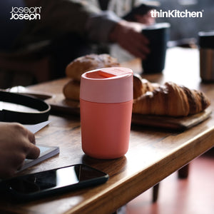 Joseph Joseph Hydration Sipp™ Travel Mug, 340 ml, Coral