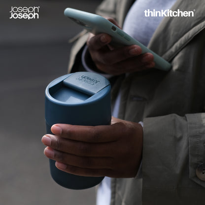 Joseph Joseph Sipp Travel Mug 340 Ml | Blue Travel Mug With Hygenic Lid