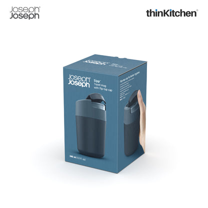 Joseph Joseph Sipp Travel Mug 340 Ml | Blue Travel Mug With Hygenic Lid
