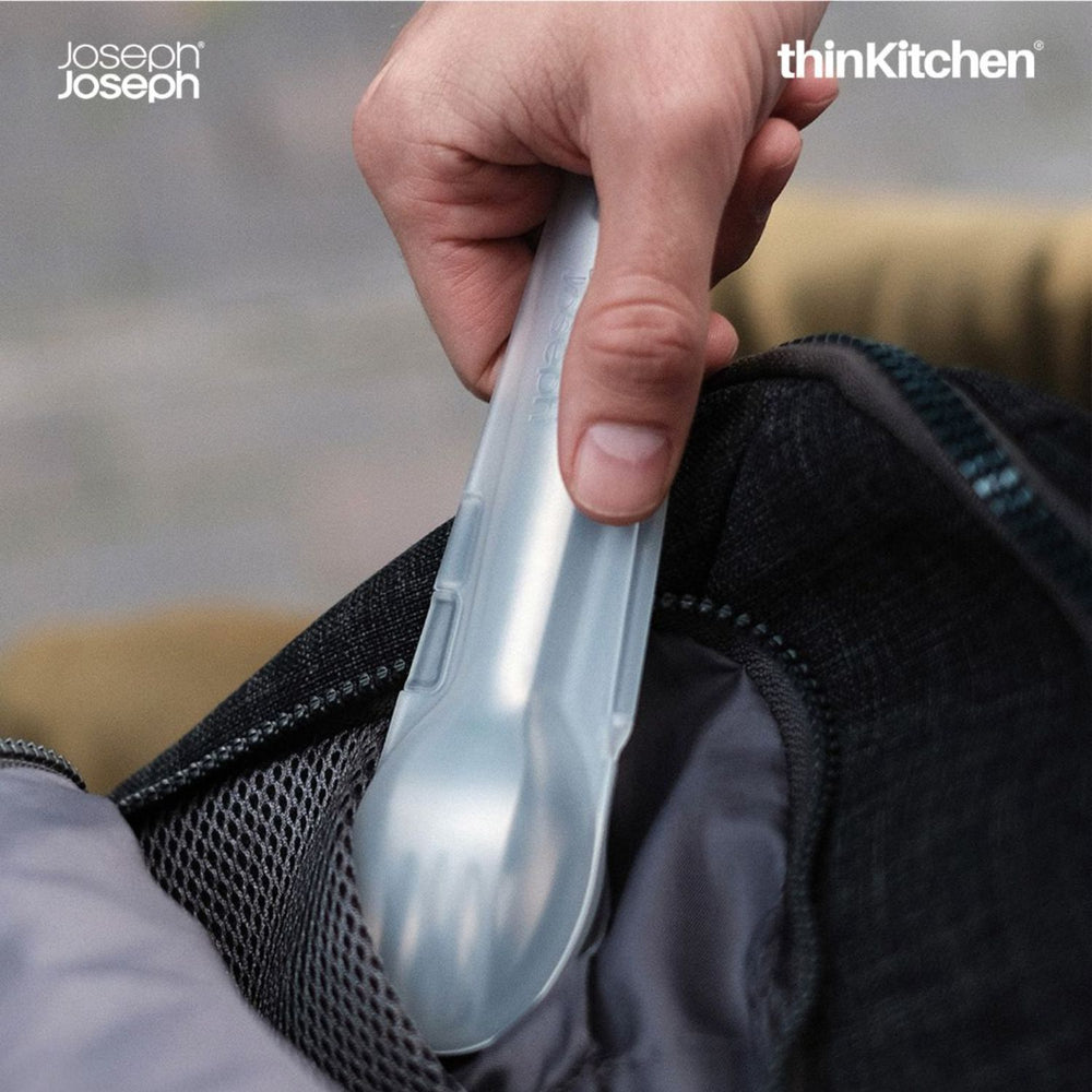 Joseph Joseph GoEat Stainless Steel Travel Cutlery Set - Reusable Travel Knife, Fork & Spoon with Case