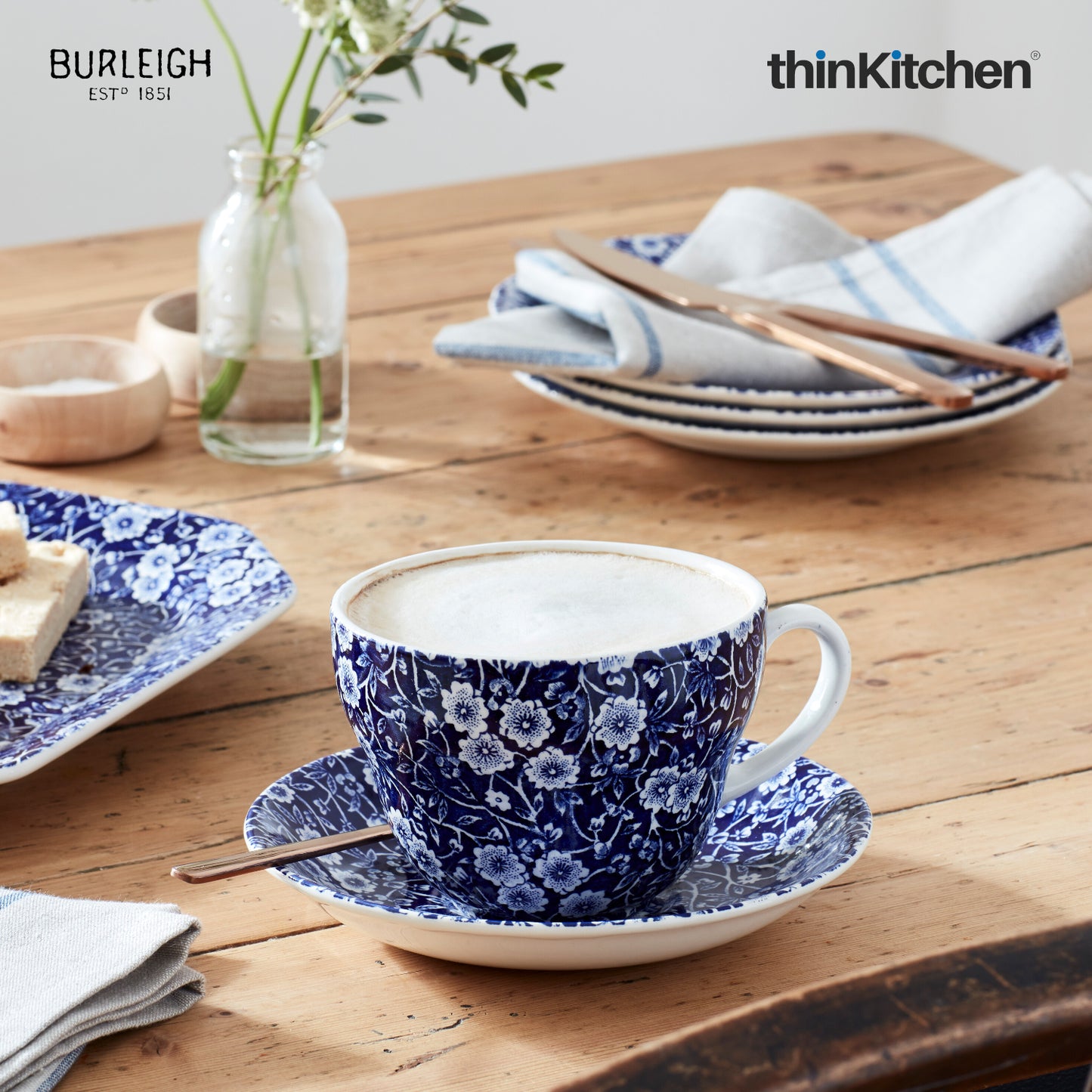 Burleigh Blue Calico Tea Cup 187ml