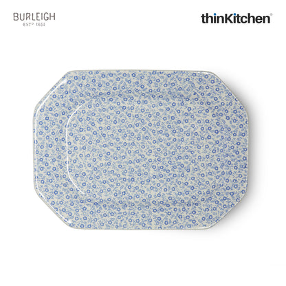 Burleigh Pale Blue Felicity Rectangular Platter, 25cm