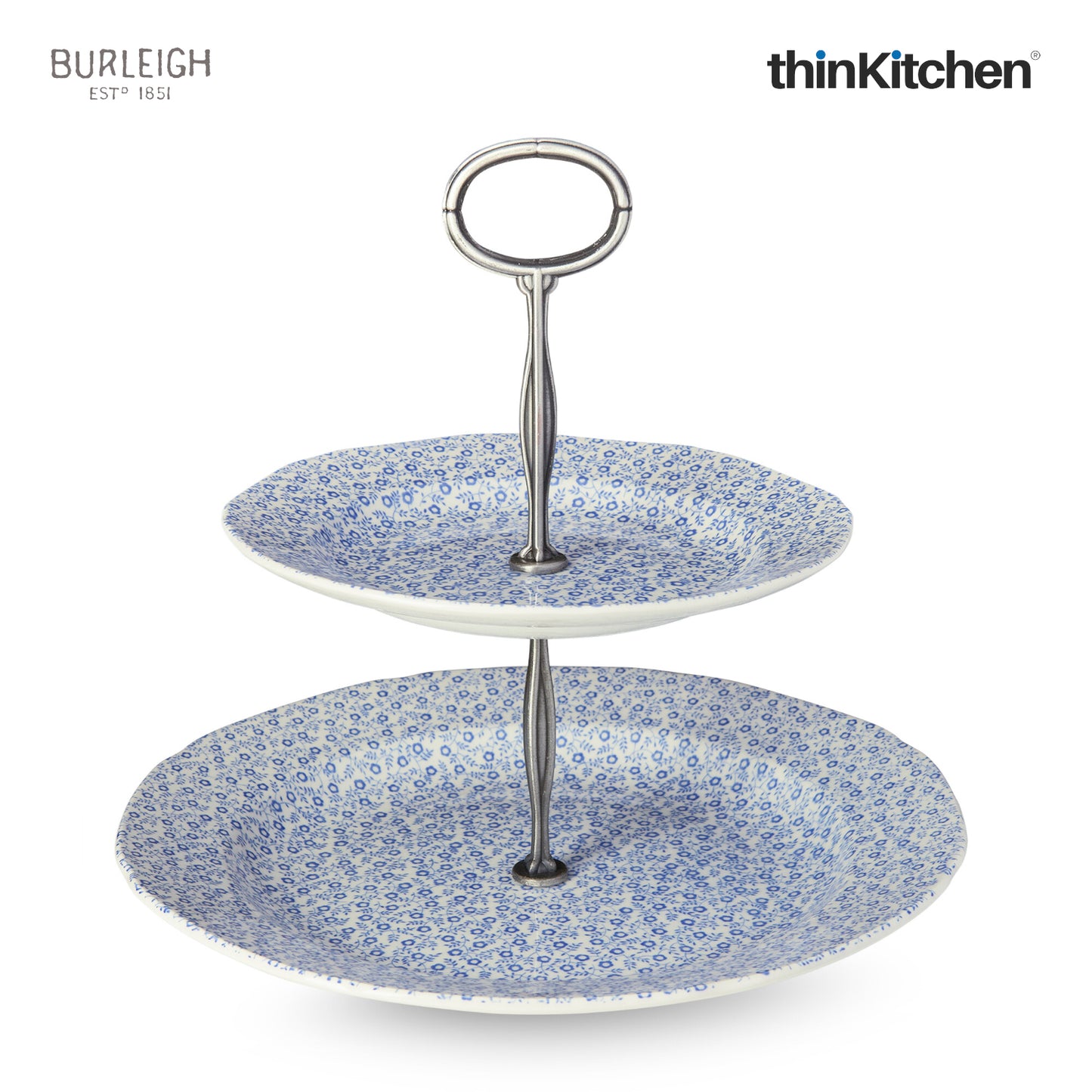 Burleigh Pale Blue Felicity 2 Tier Cake Stand