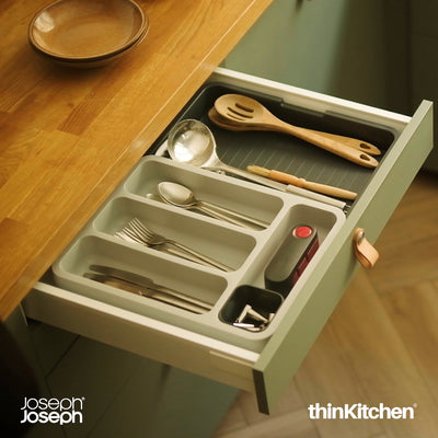 Premium Expandable Cutlery Tray, Adjustable Drawer Organizer for Spoons, Forks, Knives – DrawerStore| For thinKitchen