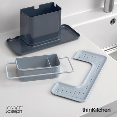 Joseph Joseph Large Kitchen Sink Caddy Organizer for Sponges, Soaps, Brushes - Grey | UK Crafted For thinKitchen
