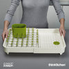 Expandable Plastic Dish Drying Rack- White, Green