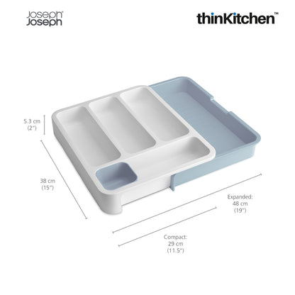 Joseph Joseph Drawer Store With Expandable Cutlery Tray Light Blue