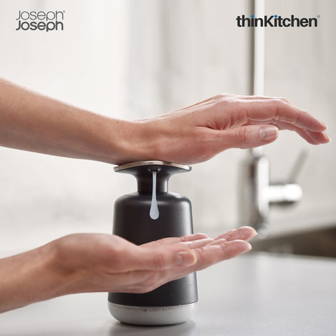 Joseph Joseph Presto Soap Dispenser Grey – Hygienic, Large Pump, Wrist-Operable, Non-Slip, Ideal for Messy Hands – 250ml