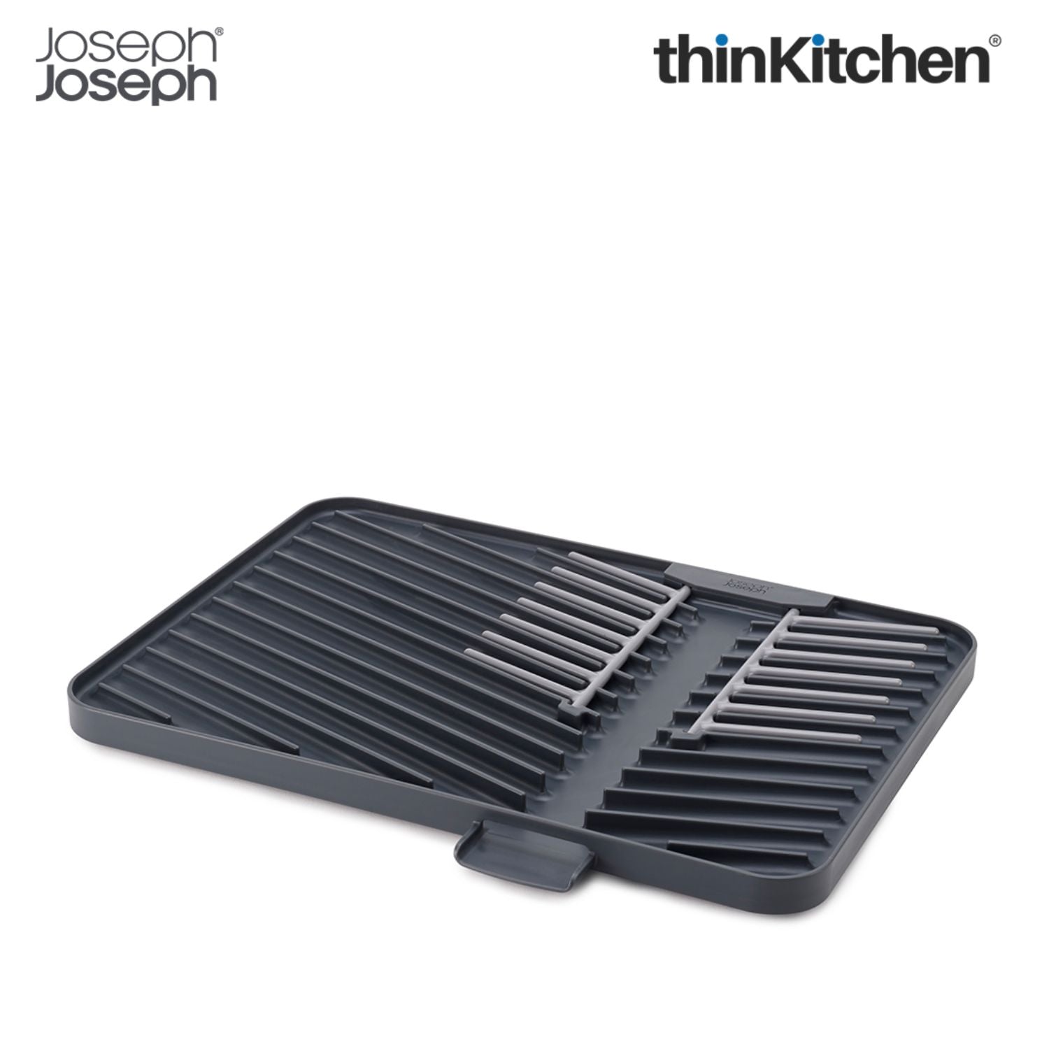 Joseph Joseph Adjustable Dish Drainer with Drip Tray, Grey - 4