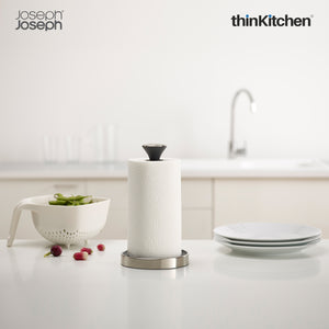 Joseph Joseph Push&Tear Kitchen Roll Holder, Grey