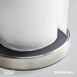 Joseph Joseph Push&Tear Kitchen Roll Holder, Grey