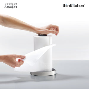 Joseph Joseph Push&Tear Kitchen Roll Holder, Grey