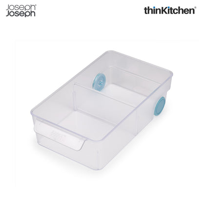 Joseph Joseph FridgeStore Fridge Storage Bin, Large, Clear/Blue