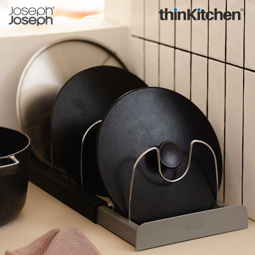 Joseph Joseph DrawerStore Premium Expanding Cookware Storage Organizer for for Pots, Pans & Lids – Grey