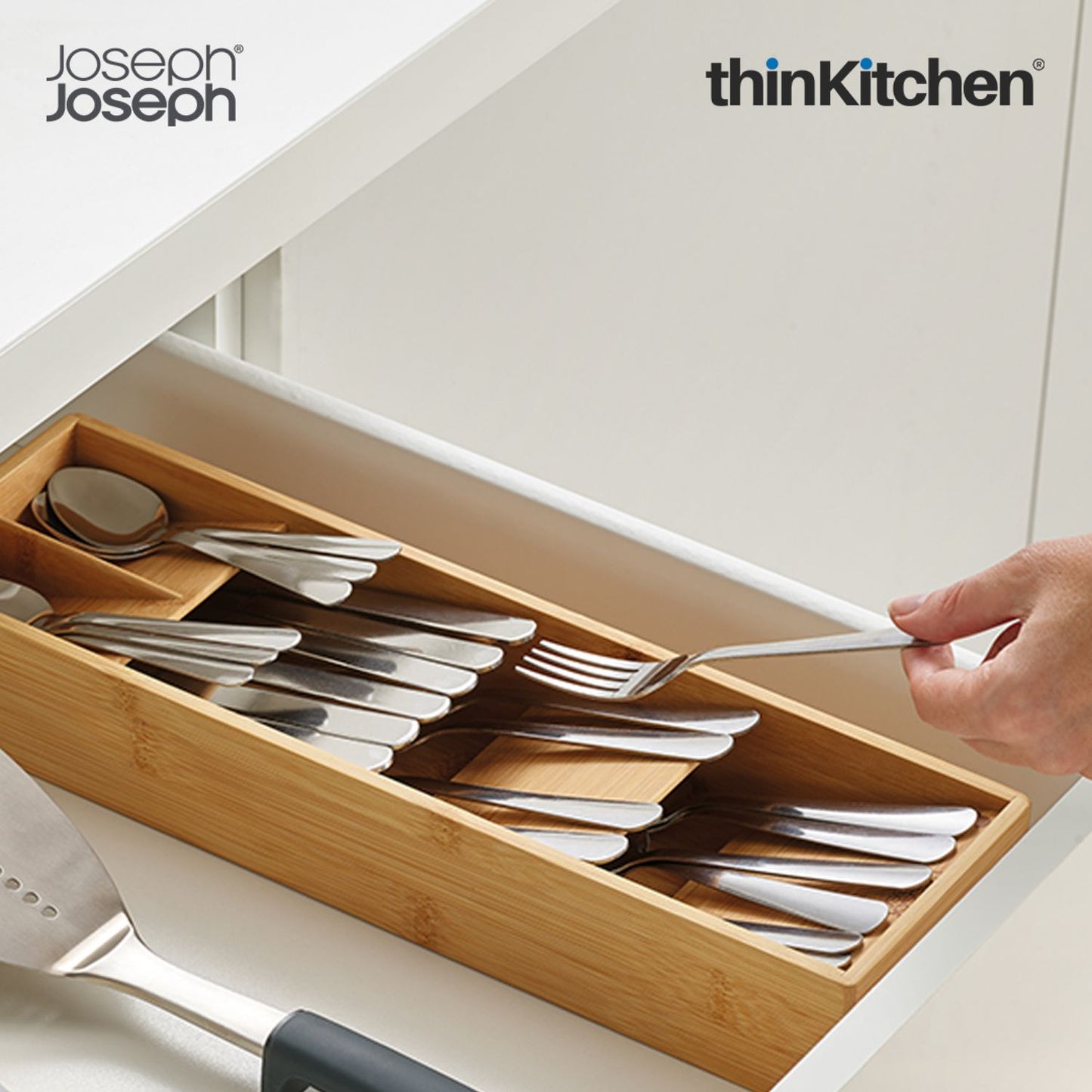 Joseph Joseph Drawerstore Bamboo Compact Cutlery Organiser