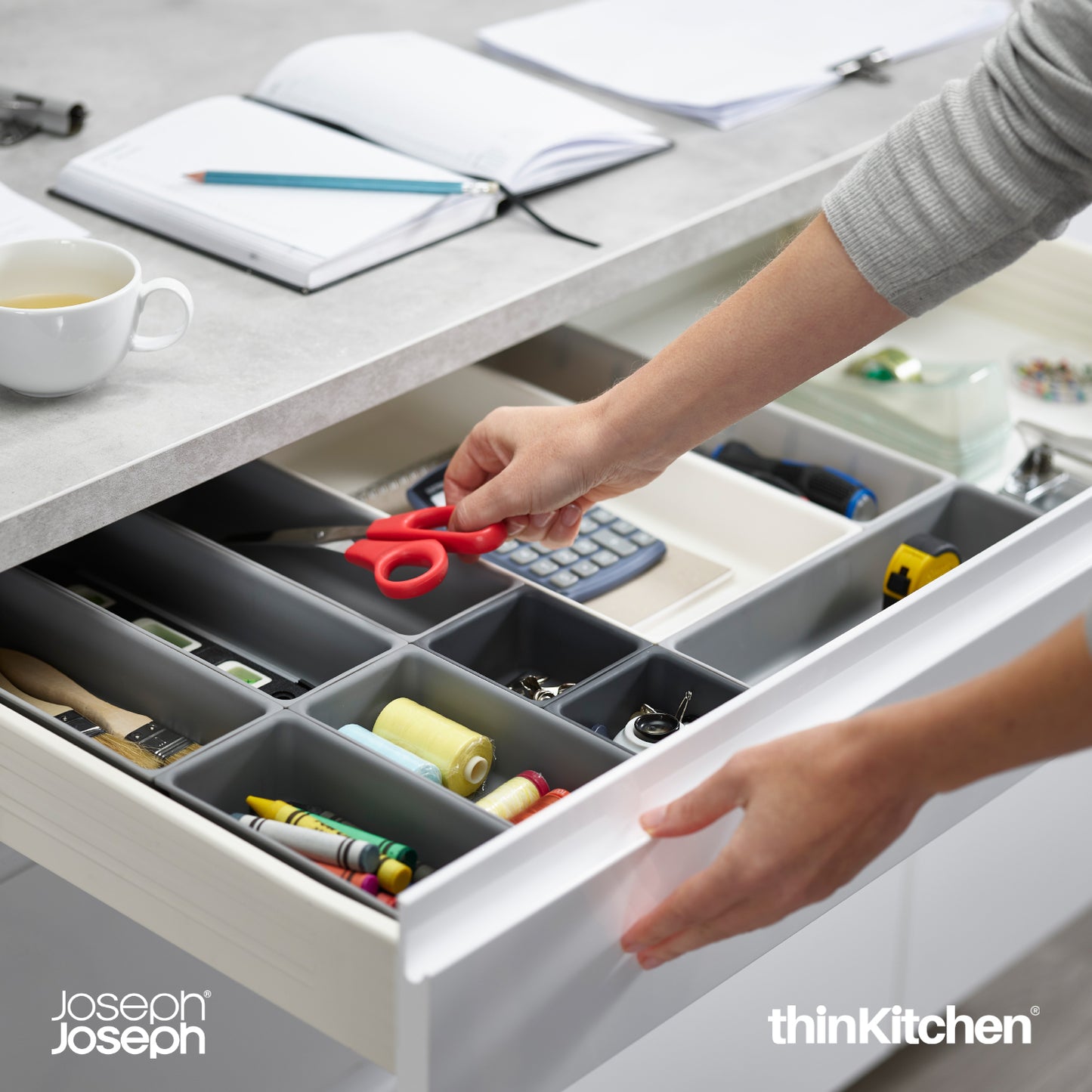 Joseph Joseph Blox 10 Piece Drawer Organiser Set Grey