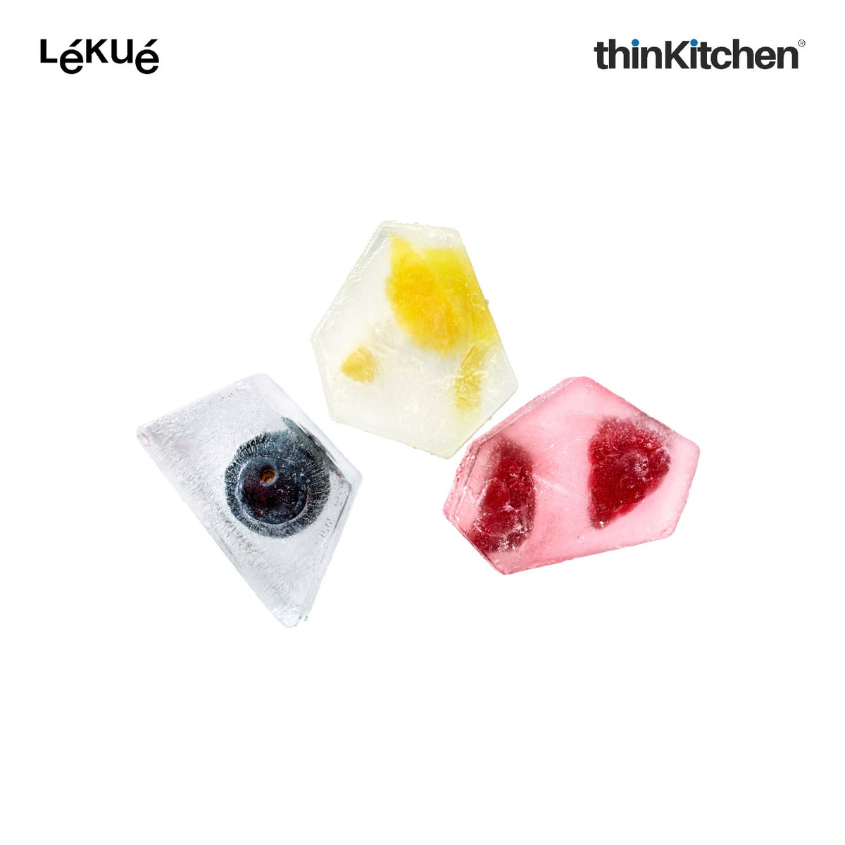 LÉKUÉ Silicone Ice Box Ice Cube Tray, Makes & Stores Upto 132 Ice Cubes, Ice Tray with Lid - White
