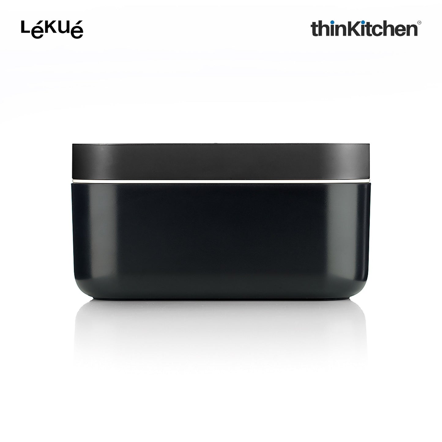 LÉKUÉ Silicone Ice Box Ice Cube Tray, Makes & Stores Upto 132 Ice Cubes, Ice Tray with Lid - Black