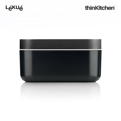 LÉKUÉ Silicone Ice Box Ice Cube Tray, Makes & Stores Upto 132 Ice Cubes, Ice Tray with Lid - Black