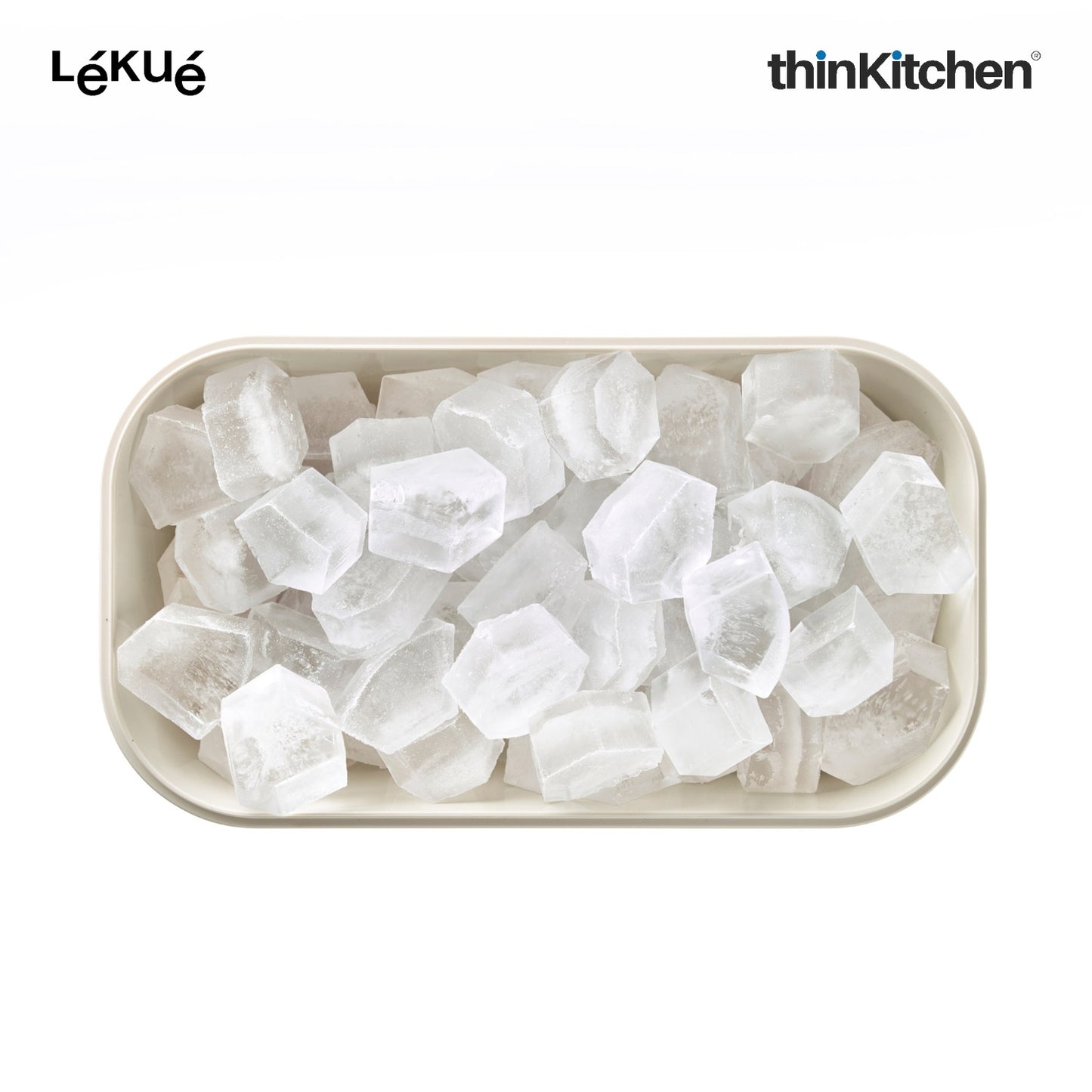 LÉKUÉ Silicone Ice Box Ice Cube Tray, Makes & Stores Upto 132 Ice Cubes, Ice Tray with Lid - Black