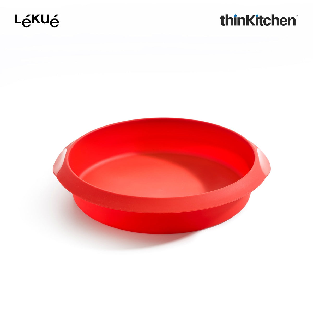 LÉKUÉ Premium Platinum Silicone Round Red Cake Mould 7.9 Inch, Non-Stick Surface, Reusable Baking Mould