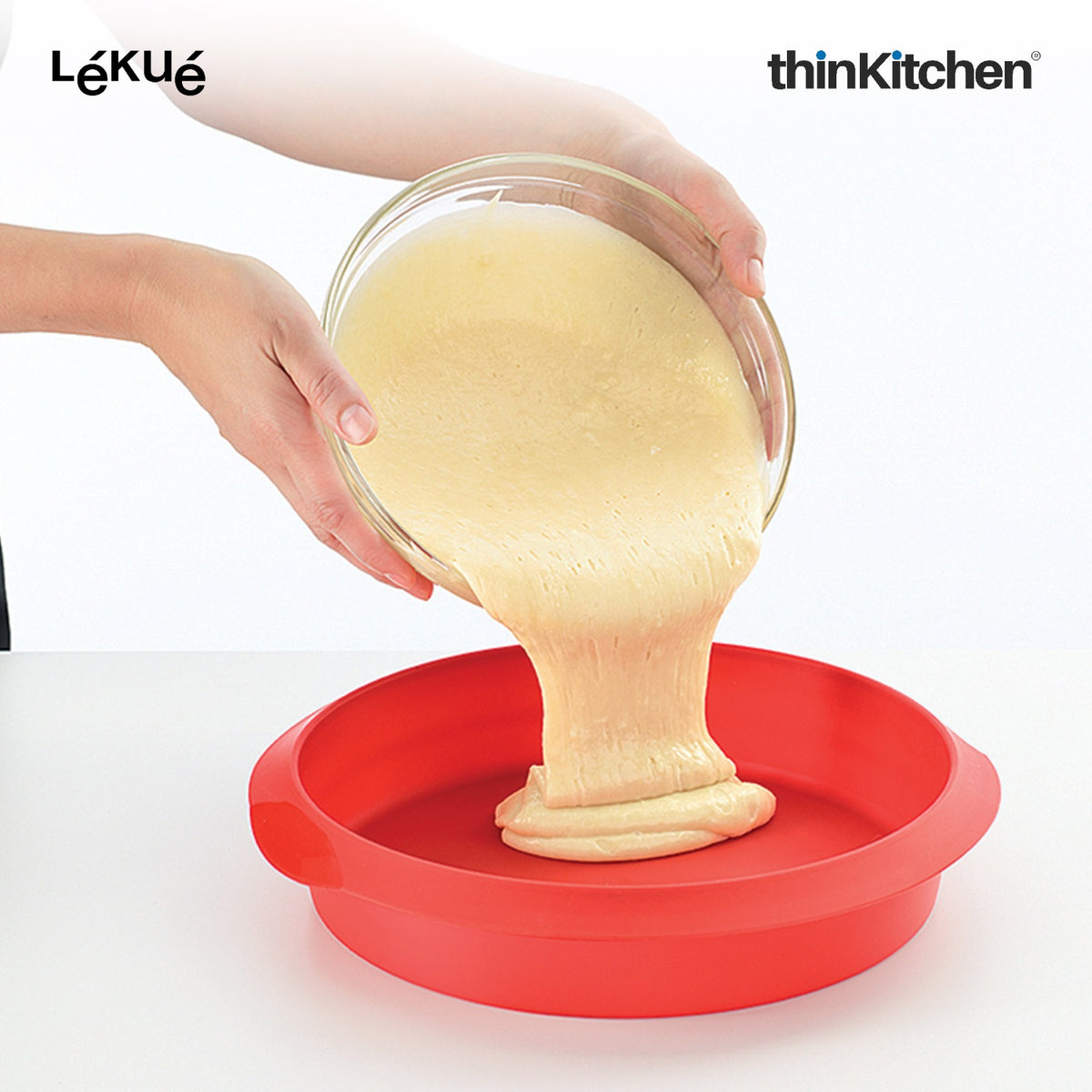 LÉKUÉ Premium Platinum Silicone Round Red Cake Mould 7.9 Inch, Non-Stick Surface, Reusable Baking Mould - 5